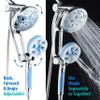 Hotel Spa High Pressure 6-in-1 Aquassage - 76-mode 3-way Combo, Showerhead, Hand Shower, Body Brush, Hair Brush & Arm in One Two Brackets, Extra-long 6 foot Stainless Steel Hose, Brush Head Holder view 3