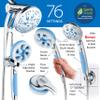 Hotel Spa High Pressure 6-in-1 Aquassage - 76-mode 3-way Combo, Showerhead, Hand Shower, Body Brush, Hair Brush & Arm in One Two Brackets, Extra-long 6 foot Stainless Steel Hose, Brush Head Holder view 4