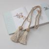 1PC Curain Tiebacks with 2 Head Tassels Curtain Clips Rope Tie Backs holdbacks Home Accessories Decorative,Beige,2Pcs view 1