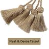 1PC Curain Tiebacks with 2 Head Tassels Curtain Clips Rope Tie Backs holdbacks Home Accessories Decorative,Beige,2Pcs view 3
