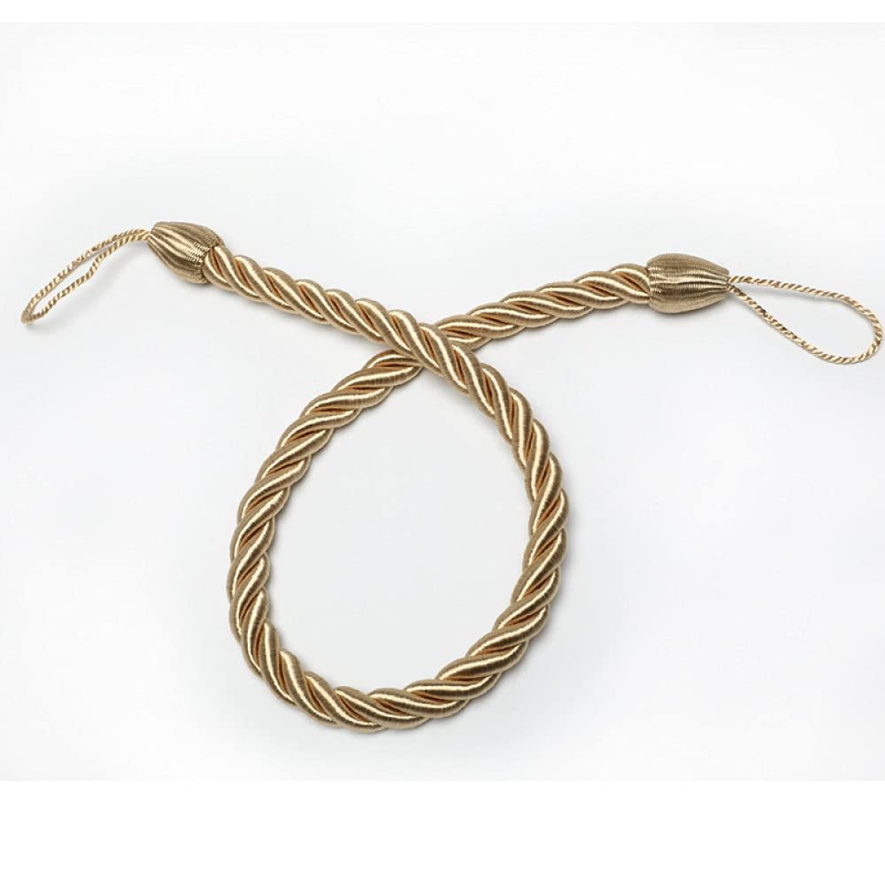 1PC Curtain Tiebacks Ropes Tie-Backs Handmade Curtain Holdbacks Clips Home Accessories Decorative,Gold,1pcs