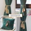 1PC Curain Tiebacks with 2 Head Tassels Curtain Clips Rope Tie Backs holdbacks Home Accessories Decorative,Gold,4pcs view 4