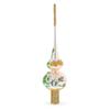 White Flowers Bouquet on Beige Glass Christmas Tree Topper 11 Inches view 2