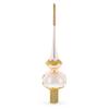 White Flowers Bouquet on Beige Glass Christmas Tree Topper 11 Inches view 3