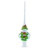 Dimensional Red Berries with Leaves on White Glass Christmas Tree Topper 11 Inches view 1