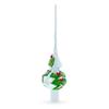 Dimensional Red Berries with Leaves on White Glass Christmas Tree Topper 11 Inches view 2