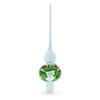 Dimensional Red Berries with Leaves on White Glass Christmas Tree Topper 11 Inches view 3