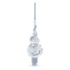 White Roses with Leaves on White Glass Christmas Tree Topper 11 Inches view 2