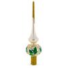 Lily of The Valley Flowers on Beige Glass Christmas Tree Topper 11 Inches view 2