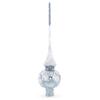 Dimensional White Jewels on Speckled Silver Glass Christmas Tree Topper 11 Inches view 1