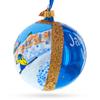 Jackson Hole Ski Resort, Wyoming, USA Glass Ball Christmas Ornament 4 Inches view 2