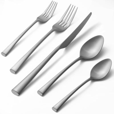 Alata Bailey 20-Piece Forged Stainless Steel Flatware Set Cutlery Set,Service for 4,Matte Satin Finish,Dishwasher Safe