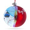 Big Sky Ski Resort, Montana, USA Glass Ball Christmas Ornament 4 Inches view 2