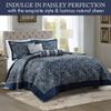Madison Park Aubrey Reversible Quilted Bedspread Set, Solid Reverse Summer Breathable, Lightweight All Season Bedding Layer, Matching Shams, Bedspread Queen(102"x118"), Navy 5 Piece view 2