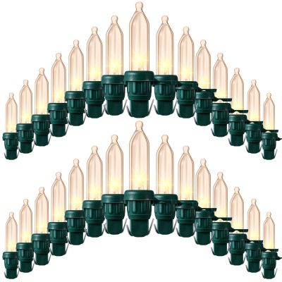 Remagr 240 Pcs Christmas LED Replacement Bulb Mini Wide Angle LED Xmas Bulb LED Tree Light Outdoor String Light Replacement for Christmas Garden Tree Party(Green Base with Warm White Bulb)