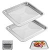 2Pcs Air Fryer Tray for Cuisinart TOA-60 TOA-65 TOA-70 Toaster Air Fryer Convection Oven, 12.4 * 11'' Non-stick Mesh Air Fryer Stainless Steel Basket Wire Rack Accessories Parts Dishwasher Safe view 1