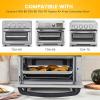 2Pcs Air Fryer Tray for Cuisinart TOA-60 TOA-65 TOA-70 Toaster Air Fryer Convection Oven, 12.4 * 11'' Non-stick Mesh Air Fryer Stainless Steel Basket Wire Rack Accessories Parts Dishwasher Safe view 3