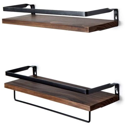 2Pcs Wall Shelf Floating Shelves for Wall Hanging Decoration Storage Holder for Kitchen/Bedroom TMP1105 (Color : Wooden Color)