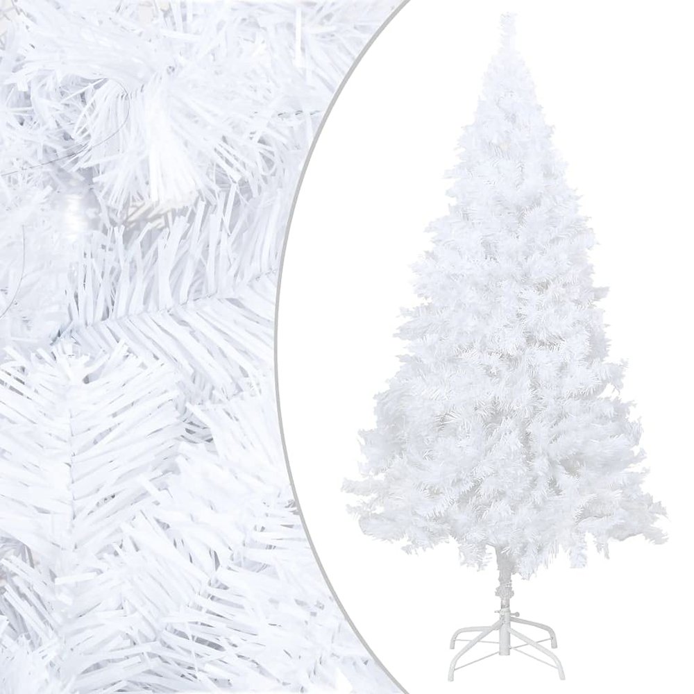 Artificial Holiday Christmas Pine Tree, for Home, Office, Party Decoration,Easy Assembly, Artificial Christmas Tree with Thick Branches White 59.1" PVC