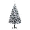 Artificial Christmas Tree, Xmas Pine Tree Perfect for Home, Office, Holiday, Party Decoration, Easy Assembly,Artificial Christmas Tree with Flocked Snow Green 70.9" PVC view 2