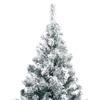 Artificial Christmas Tree, Xmas Pine Tree Perfect for Home, Office, Holiday, Party Decoration, Easy Assembly,Artificial Christmas Tree with Flocked Snow Green 70.9" PVC view 3