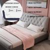 Flannel Headboard Cushion Positioning Support Reading Wedge Pillow Headboard Backrest Sponge Filled Upholstered for Dorm Room Day Bed Bunkbed,A,with headboard 78.7"/200cm view 4