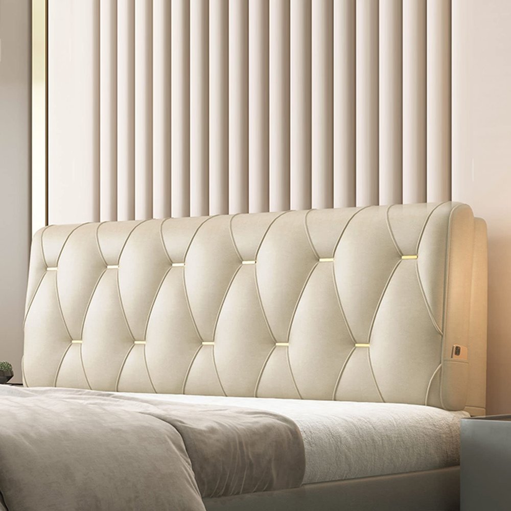 King Size Headboard Backrest Wall Pillow Large Bolster Support Reading Pillow Wedge Lumbar Cushion for Day Bed Bunk Bed Bench with Removable Cover,A,No headboard King 79"