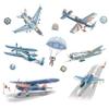 BWCXXZH Watercolor Airplane Wall Stickers Airplanes Parachute Astronaut Wall Decals, Planes Wall Art Wallpaper Baby Nursery Kids Bedroom Wall Decor view 3