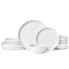 Famiware Mars Plates and Bowls Set, 12 Pieces Dinnerware Sets, Dishes Set for 4, White view 1