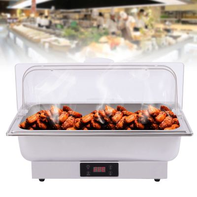 14QT Stainless Buffet Catering Chafing Dish Food Tray 14L Buffet Food Tray Tablespoon Food Clip Set Home Kitchen Tool for Wedding Parties Banquet Catering Events