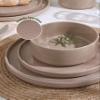 Famiware Nebula Plates and Bowls Set, 12 Pieces Dinnerware Sets, Dishes Set for 4, Cinnamon Brown view 3