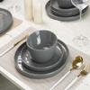 Famiware Mars Plates and Bowls Set, 12 Pieces Dinnerware Sets, Dishes Set for 4, Dark Gray view 4