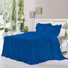 Dainty Homes : Double Ruffle 3 Piece Set Bed Spread Shabby Very Nice Looking Bedding 100% Egyptian Cotton 600 TC 25" Drop King -Solid Royal Blue view 1