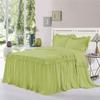 Dainty Homes : Double Ruffle 3 Piece Set Bed Spread Shabby Very Nice Looking Bedding 100% Egyptian Cotton 600 TC 25" Drop Full XL-Solid Sage view 1