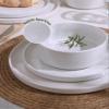 Famiware Nebula Plates and Bowls Set, 12 Pieces Dinnerware Sets, Dishes Set for 4, White view 3