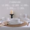 Famiware Nebula Plates and Bowls Set, 12 Pieces Dinnerware Sets, Dishes Set for 4, White view 4