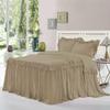 Dainty Homes : Double Ruffle 3 Piece Set Bed Spread Shabby Very Nice Looking Bedding 100% Egyptian Cotton 600 TC 25" Drop Full -Solid Tapue view 1