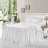 Dainty Homes : Double Ruffle 3 Piece Set Bed Spread Shabby Very Nice Looking Bedding 100% Egyptian Cotton 600 TC 25" Drop Full XL-Solid White view 1
