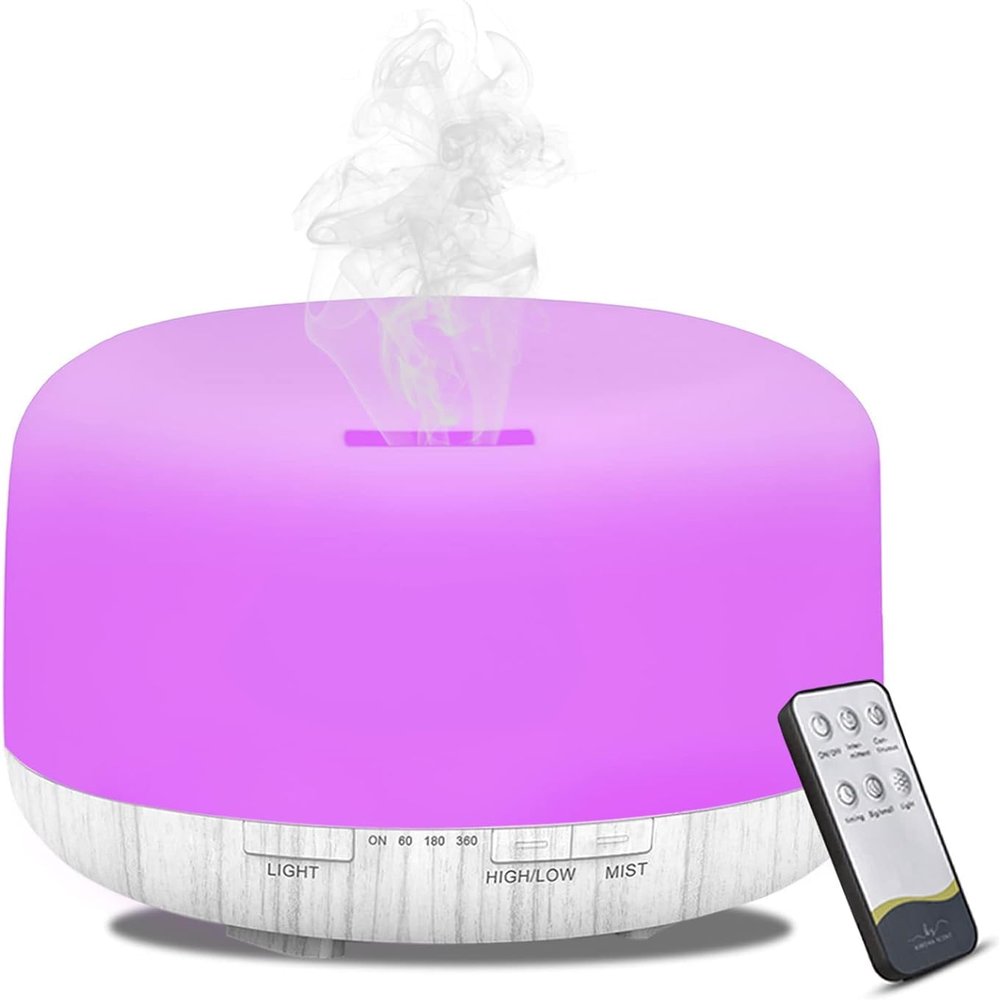 MOVOYEE Humidifiers for Bedroom Large Room Home Baby Kids Whole House Hotel Office Desk Plant,500ml Portable Aromatherapy Essential Oil Diffuser Cute Ultrasonic Cool Mist Humidifier with Light Remote