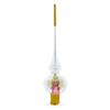 Angel on White Golden Flowers Bouquet Glass Christmas Tree Topper 11 Inches view 1