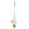Angel on White Golden Flowers Bouquet Glass Christmas Tree Topper 11 Inches view 2