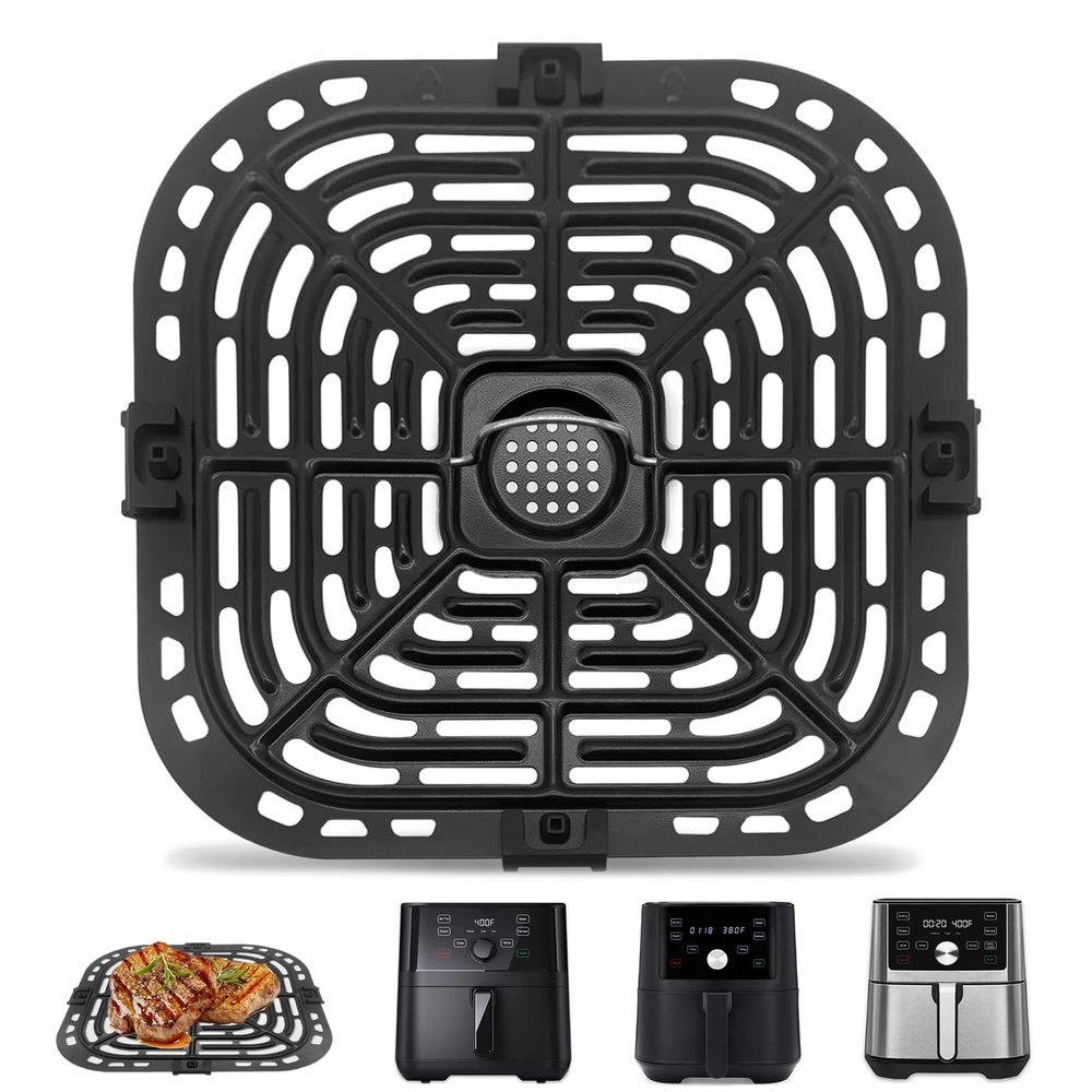 GWYXC Air Fryer Accessories for Instant Pot Vortex 6 in 1 5.7QT 6 QT Gourmia GAF735 6 QT, Air Fryer Replacement Tray Grill Pan Plate Crisper Plate Rack Parts,Dishwasher Safe