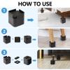 BTSD-home Adjustable Bed and Furniture Risers Elevator up to 3 or 4 inch Heavy Duty Bed Risers for Dorm Table Couch Sofa Wheels Suitable 8 Pack view 3