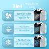COSTWAY Evaporative Air Cooler, 3-in-1 Cooling Fan with 2 Ice Crystal Boxes, 3-Mode, 3-Speed and 4L Water Tank, Quiet Bladeless, Portable for Room Home Office Dorms, White view 2