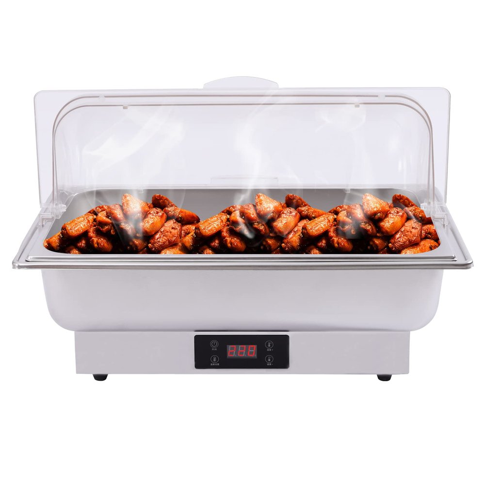 110V 600W Chafing Dish Buffet Set,Electric Chafing Dish,Chaffing Server Set Chafer for Catering,Buffets,Parties,30-90/ 86-194 (One Grid)