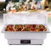 110V 600W Chafing Dish Buffet Set,Electric Chafing Dish,Chaffing Server Set Chafer for Catering,Buffets,Parties,30-90/ 86-194 (One Grid) view 3