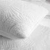 Brandream 6PC Luxury Comforter Sets Queen Size Cotton Quilt Set Cream White Bedspread Coverlet Set Damask Embroidery 3-Piece view 3