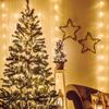 SEWACC Star Wreath Frame Metal Wire Star Floral Wreath Pentagram Shaped Rings for Christmas Wedding Party Supplies view 4