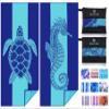 2 Pack Microfiber Lightweight Beach Towel 71"x32" Oversized Extra Large Thin Sand Free Towels Travel Swim Pool Yoga Gym Camping for Adults Women Men Beach Essentials Accessories Vacation Gift view 1