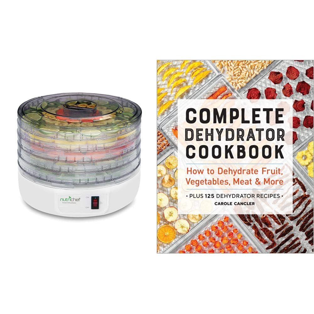Electric Food Dehydrator Machine, Professional Multi-Tier Kitchen Food Appliances & Complete Dehydrator Cookbook: How to Dehydrate Fruit, Vegetables, Meat & More